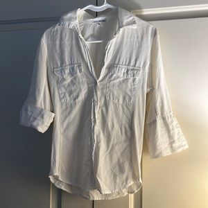 James Perse white camp shirt. 100% cotton.